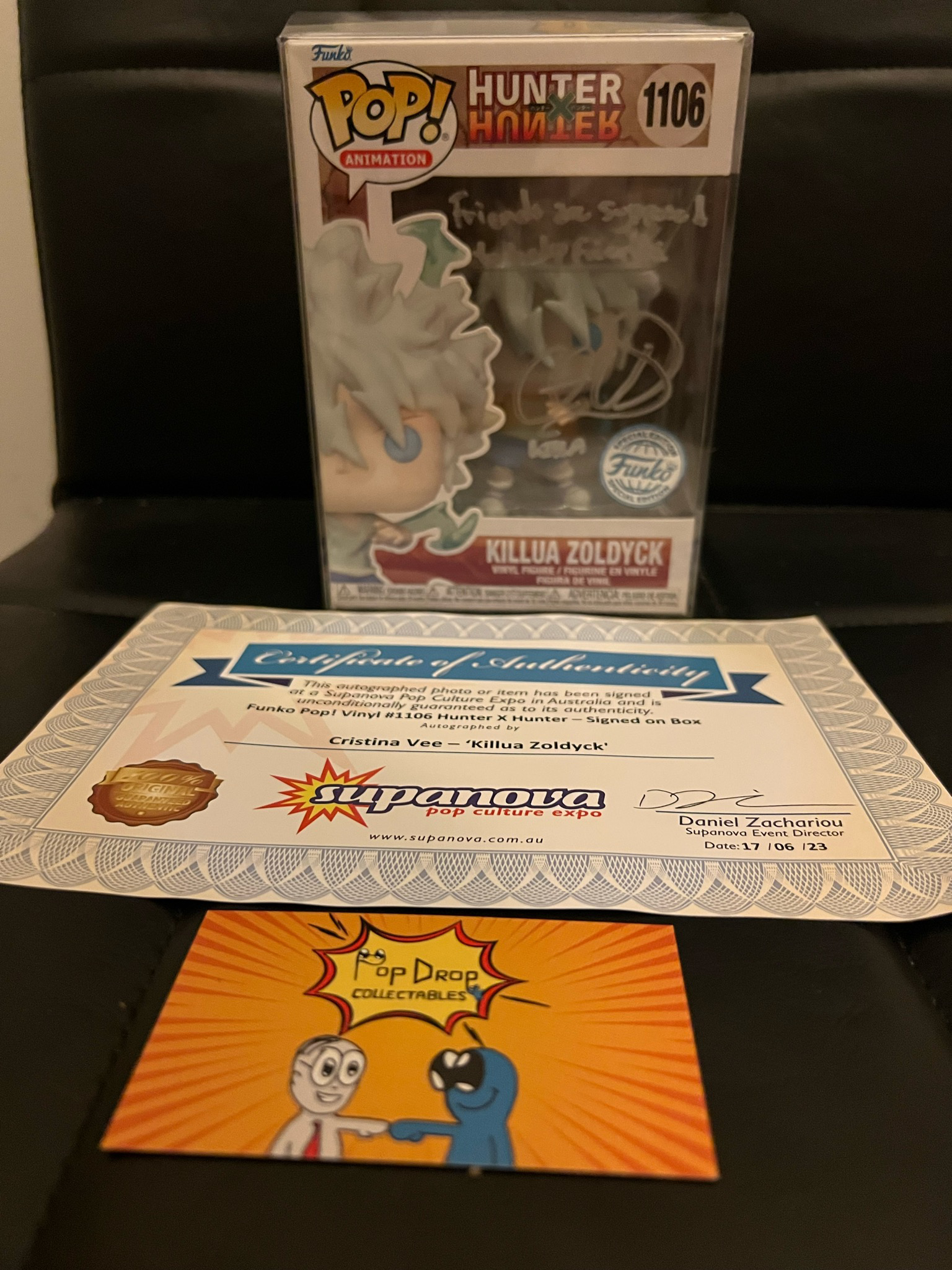 Killua signed by Cristina Vee COA Pop!